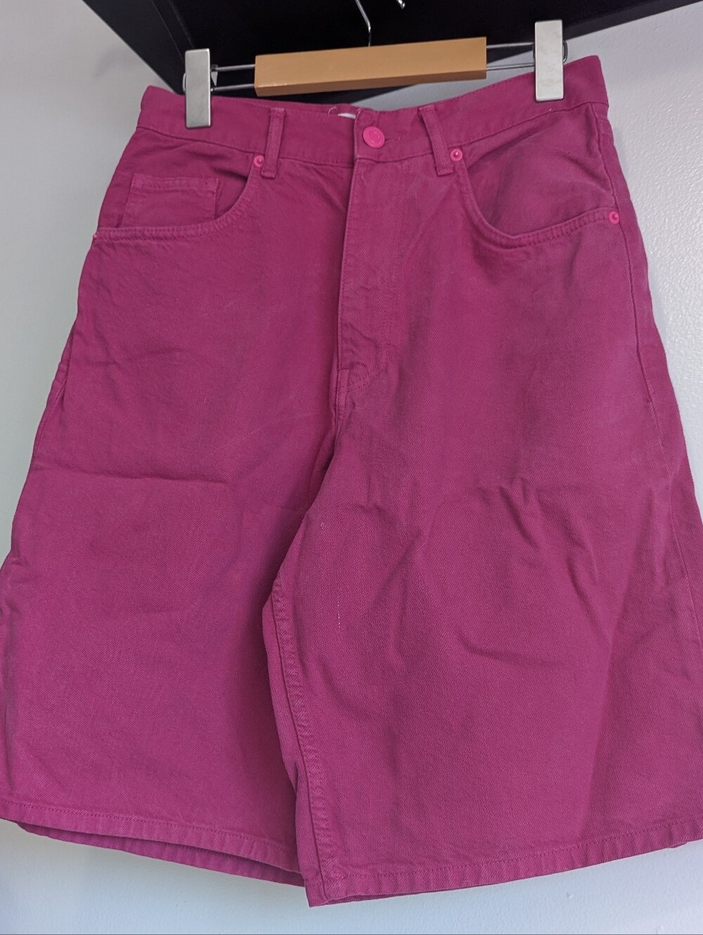 Bershka Hot Pink Denim Skirt